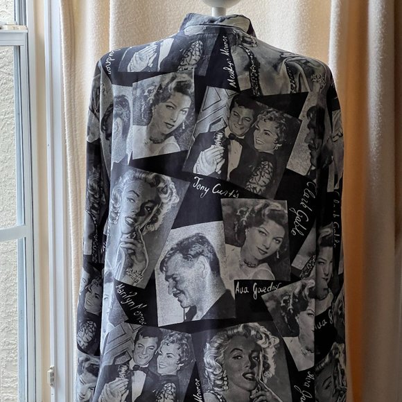 CAFE HOLLYWOOD  vintage movie stars print shirt in size XXL designed in Italy - Picture 2 of 13